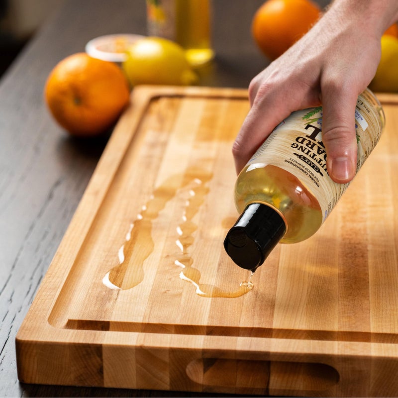 CLARK'S Cutting Board Oil - Food Grade Mineral Oil for Wood Cutting Board - Scented with Lavender & Rosemary Essential Oils - Butcher Block Conditioner - Restores and Protects Wood - Made in USA, 12oz - Image 3